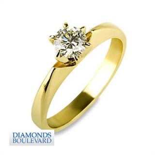 Ct Round Real Diamond Anniversary Ring 18K White Gold Solitaire