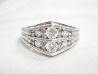 14k White Gold Keepsake 75ct Diamond Womans Wedding Band Ring Signed