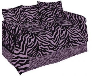 Black Zebra Pattern Animal Print Daybed Comforter Set Twin Size