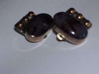 Dian Malouf Silver 14kt Smokey Quartz Clip Earrings New Price