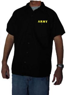  Dickies Army Work Shirt Brand New Short Sleeve Button Up Black