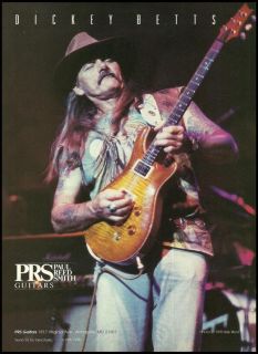THE ALLMAN BROTHERS DICKEY BETTS FOR PRS GUITARS 1995 AD 8X11