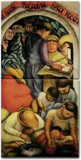 Diego Rivera Mexican Art Ceramic Tile Set Night of Poor