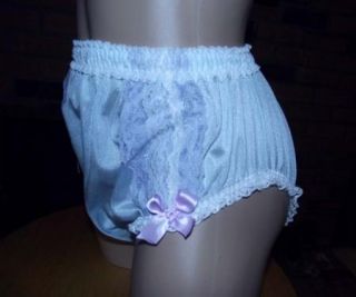  Pretty Blue Sissy Panties with Periwinkle Lace Lilac Bows L