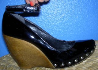 Kat Dennings The House Bunny Black Patent Leather Shoes with Studs