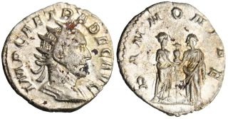 Scarce Trajan Decius AR Ant Pannoniae Two Pannoniae Shaking Hands