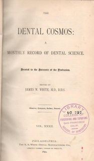 1890 Antique Medical Dentistry Book Dental Cosmos Bound Volume of Full