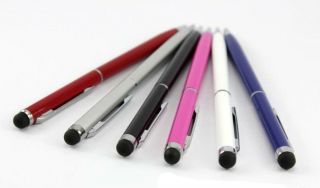 2in1 Stylus Ballpoint Pen for iPad iPod iPhone Tablet Smartphone E
