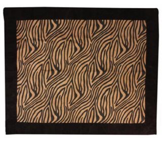  Zebra Animal Print Faux Suede Floor Area Rug or Throw 60 x 50