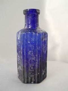  Antique Poison Bottle Cobalt Blue