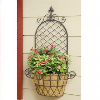 DEER PARK IRONWORKS FINIAL X WALL BASKET W/ COCO LINER DECORATIVE