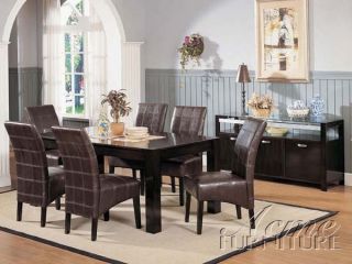 7CS Dining Room Dining Table and by Cast Leather Chairs