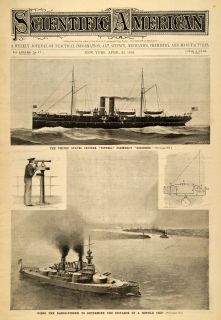 1898 Cover Scientific Topeka Battleship Range Finder   ORIGINAL