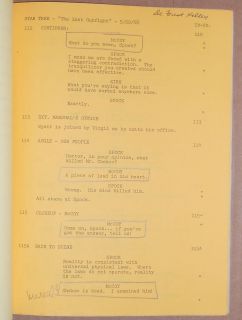 DeForest Kelleys Personal Annotated Final Draft Star Trek TOS Script