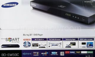 New Samsung BD EM59C 3D WiFi Blu Ray Disc Player Allshare Play Smart