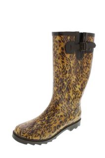 Dirty Laundry New Raindrop Tan Leopard Print Mid Calf Rain Boots Shoes