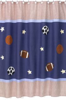 JoJo Playball Sports Kids Boys Fabric Shower Curtain