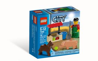 Lego 7566 Farm Farmer Town City Minifigure Dog Pig Animals Crops New