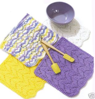 Crochet Dishcloth Patterns Knit Dishrag Ripple Lace New