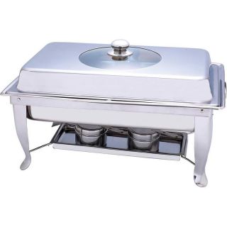  Dish. Equipped w/ Two (2) Sterno Receptacles. 4 Legged Folding Serving