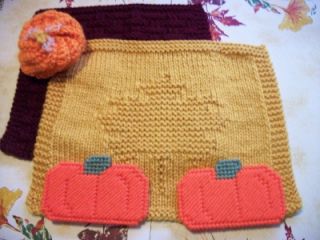 handmade knitted dishcloth set