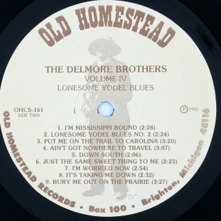 Delmore Brothers Volume IV Lonesome Yodel Blues LP NM NM