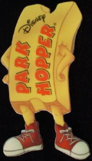 Disney Button Park Hopper Ticket Man Promotional Badge RARE