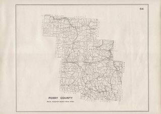 Perry County Ohio Authentic Antique Map New Lexington Genuine 102