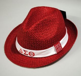 Delta Sigma Theta Red Black Cap Hat Fedora