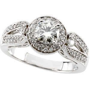90 Ct Round Moissanite Diamond Engagement Ring