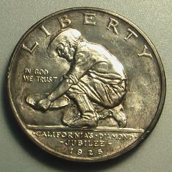 1925 S California Diamond Jubilee Commemorative Silver Half Coin 50c