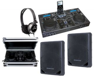 CORTEX DMIX 600 PRO DJ IPOD MUSIC MIXER (2) XSP 12A 12 300W SEPAKERS