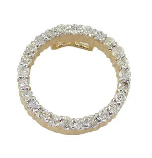  Round Cut Diamond Jewelry Yellow Gold Circle Pendant Necklace
