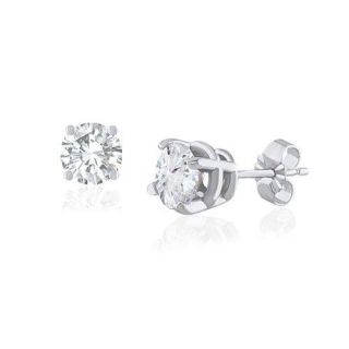 Round Cut 0.30Ctw Diamond Jewelry White Gold Solitaire Stud Earrings
