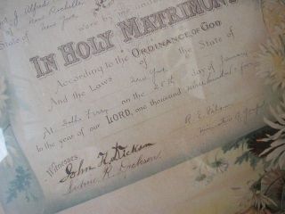  1905 Marriage Certificate Dobbs Ferry New York Hilliard Dickson Family