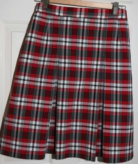Dennis Uniforms McDonald Red Plaid Uniform Skirt Rockabilly Sz 9 Jr