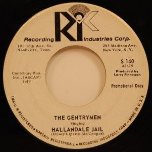 The Gentrymen Hallandale Jail Old Blue 45 VG NM 64 Folk Bluegrass Rik