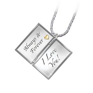 You Engraved Letter Locket Diamond Necklace Romantic Jewelry Gift