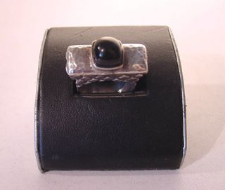 Stunning Dian Malouf 1997 Sterling Silver Onyx Ring Signed Dated Size