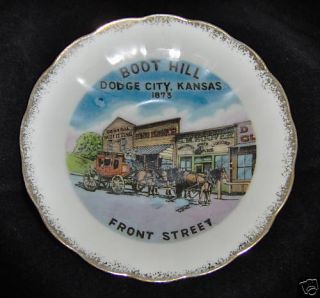 Boot Hill Dodge City Kansas 1873 Souvenir Plate Western Front Street