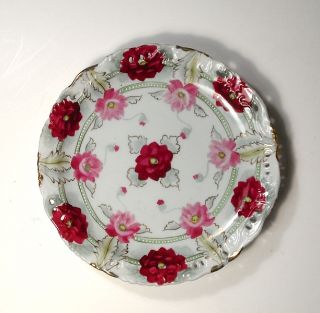 Nippon Hand Painted Rose Antique Collector Plate VFine