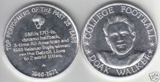1971 Doak Walker SMU Heisman Trophy Winner Coin