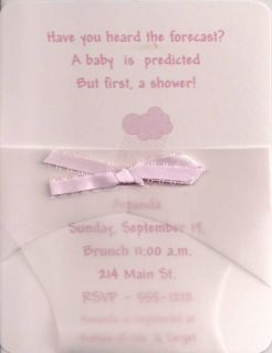 Baby Shower Vellum Diaper Invitations Personalized