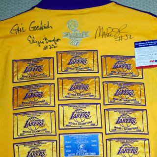  Lakers MAGIC JOHNSON ELGIN BAYLOR DODY GOODMAN Autograph Lakers jacket