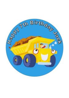Digger Cake Topper Personalised Free Choice of 2 Trucks Choice of 2