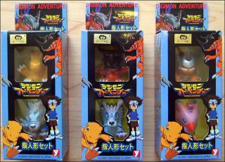 Digimon Adventure (6 FIGURES) Toy Figure YUTAKA 1999 JAPAN Set #1,2,3