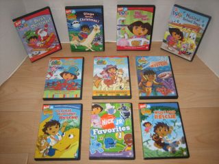  LOT OF DORA DIEGO DVDS 10 IN ALL DORAS CHRISTMAS DIEGO CHRISTMAS MORE