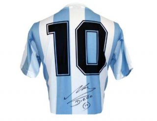 Diego MARADONA Signed WC 1986 ARG No 10 Shirt Jersey