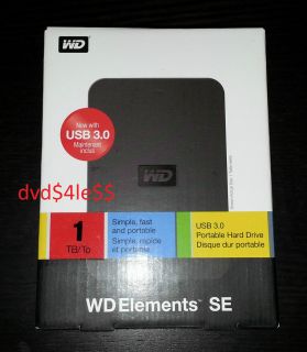 Western Digital Elements SE 1 TB External Hard Drive USB 3 0 BRAND NEW