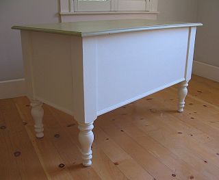Solid Wood Cottage Style Painted Small Library Desk Distressed Paints